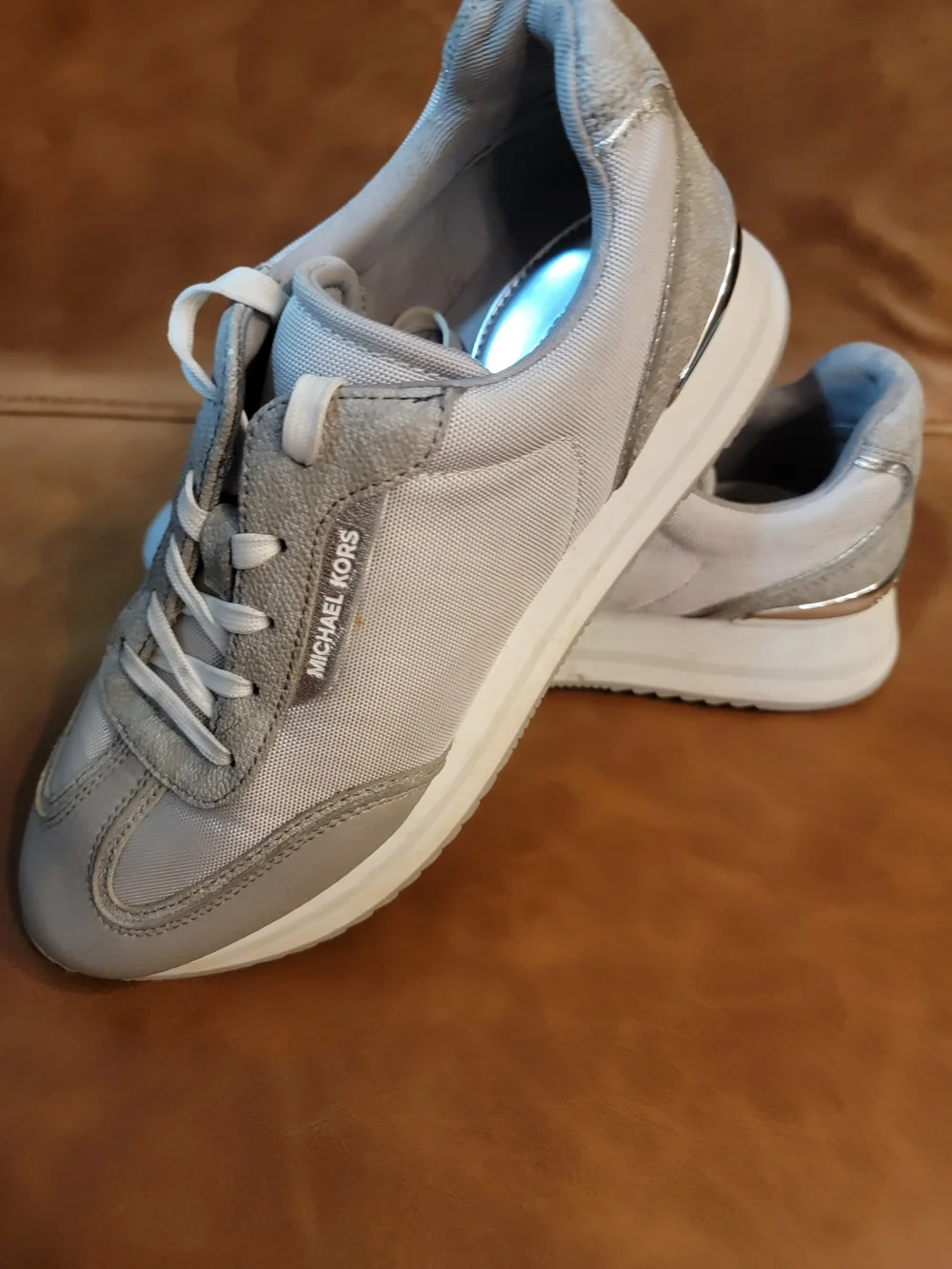 Michael Kors Light Gray Lace-Up Sneakers